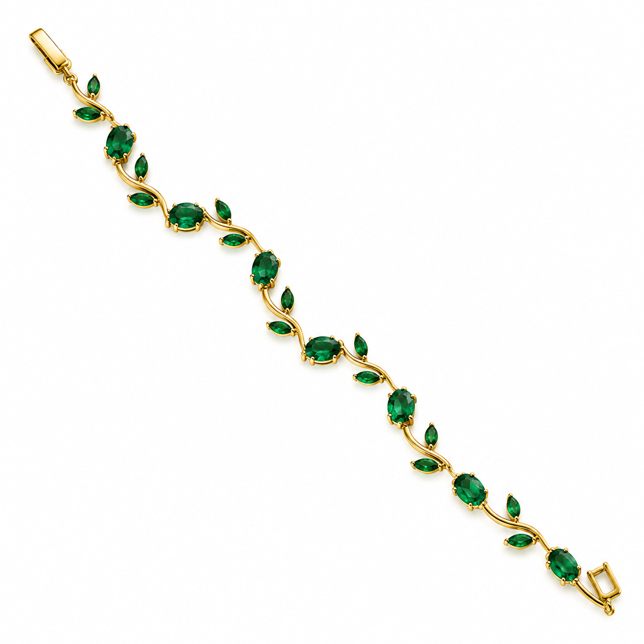 Emerald Green Vine Chain Bracelet