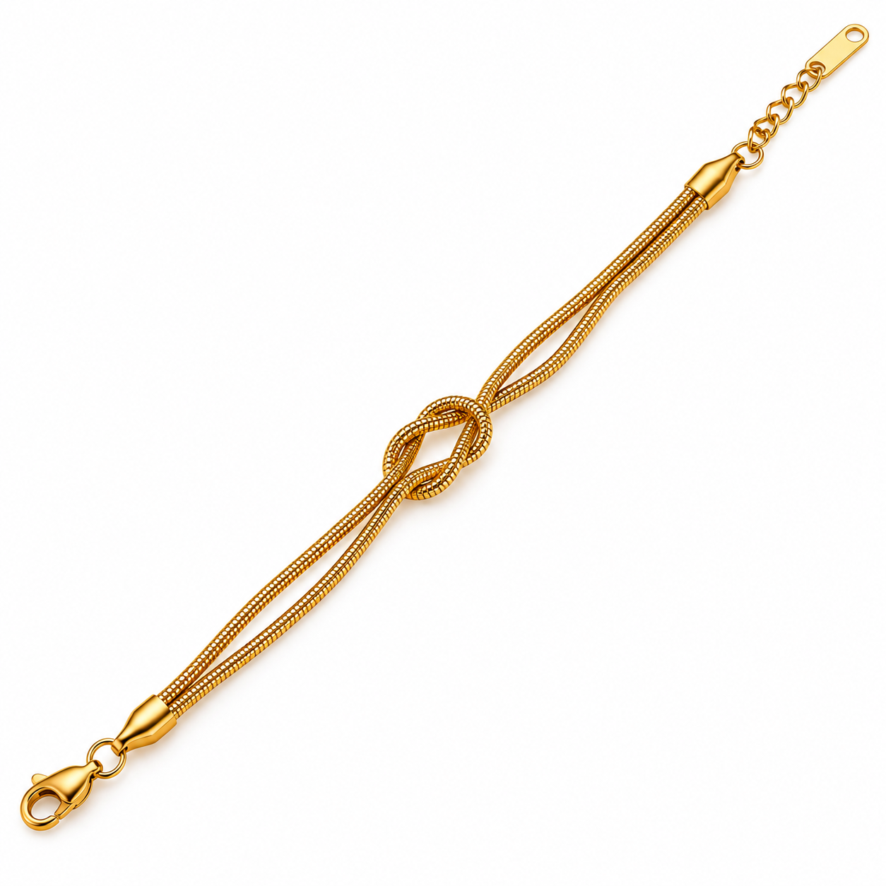 Golden Infinity Knot Chain Bracelet