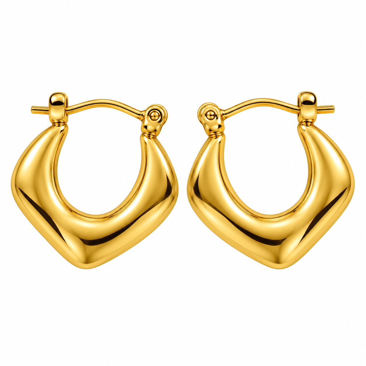 18K Gold PVD Sculpted Geometric Hoop Earrings