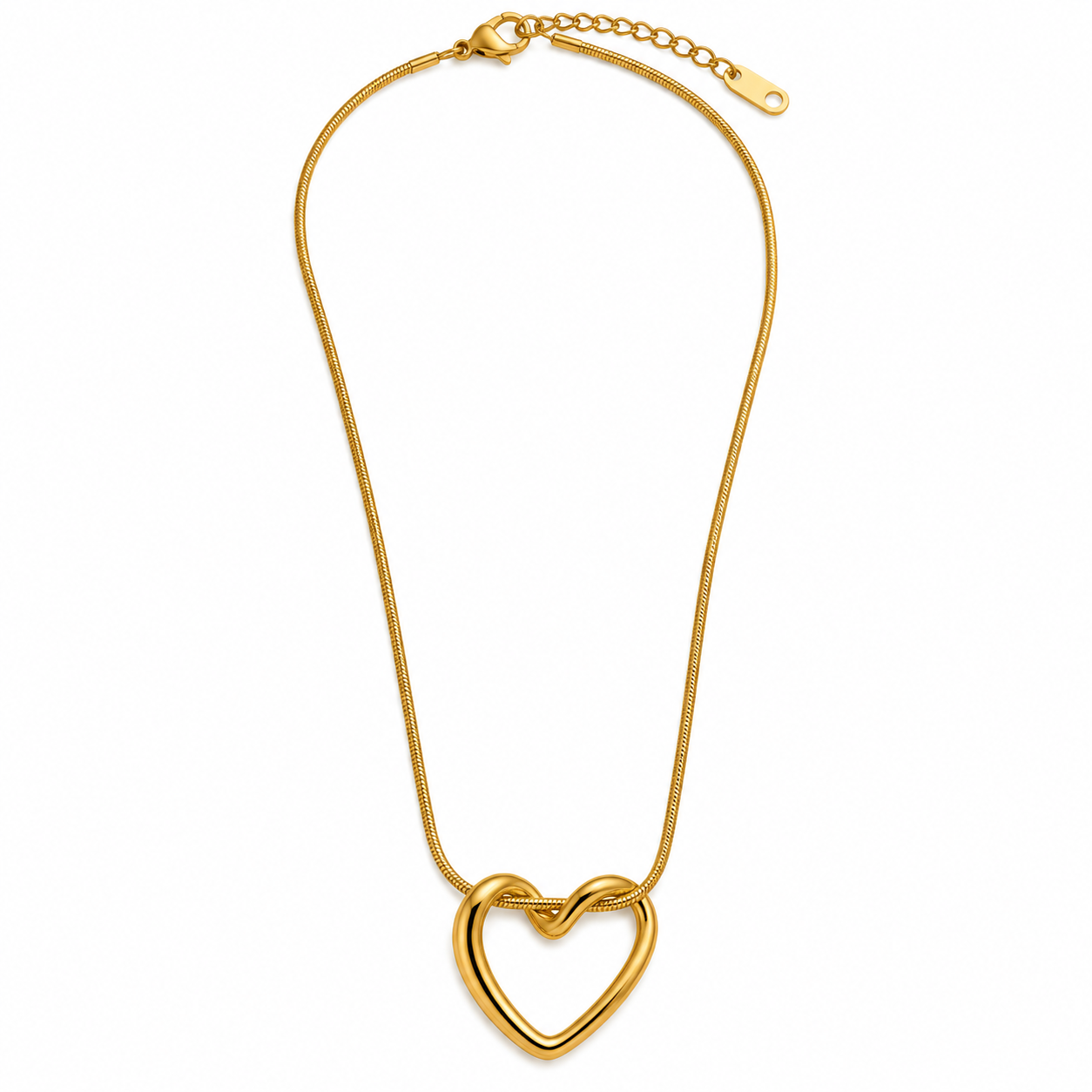 Golden Open Heart Chain Pendant