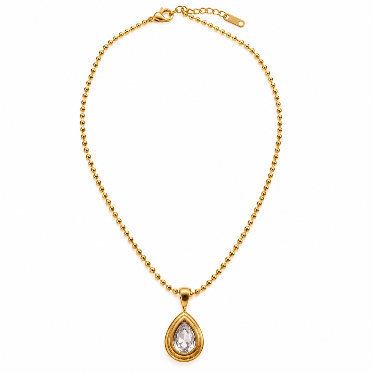 Golden Teardrop Crystal Pendant