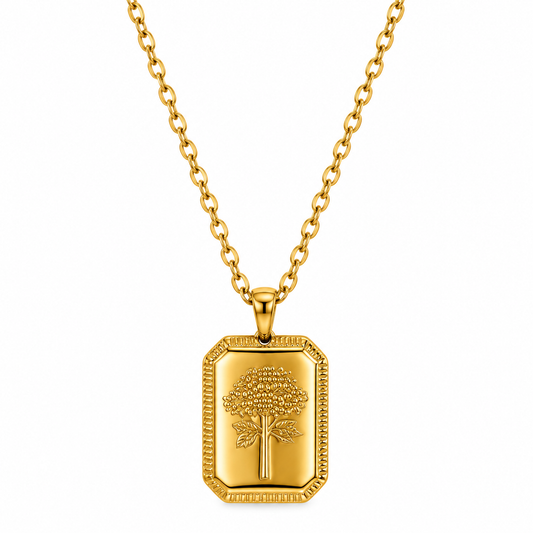 Golden Rose Pendant Necklace