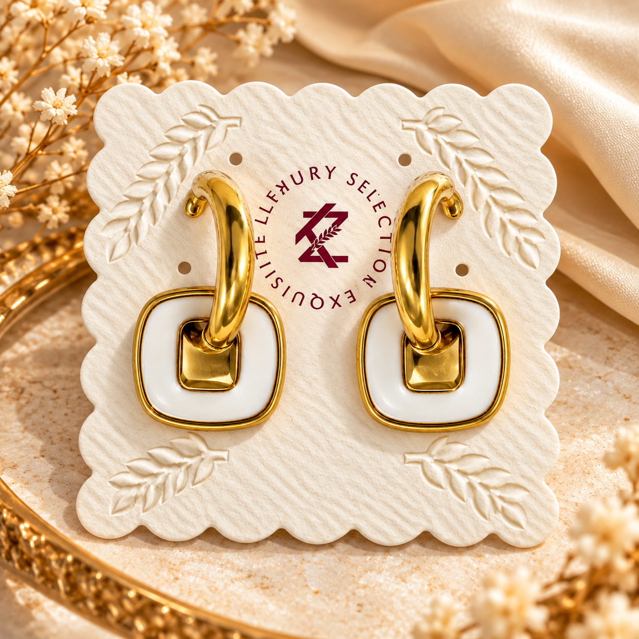 Golden Luxe Geometric Drop Earrings